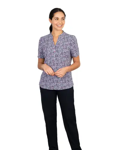 Tops Vortex Designs Billie Berry 3 Button Neck Short Sleeve £28.00