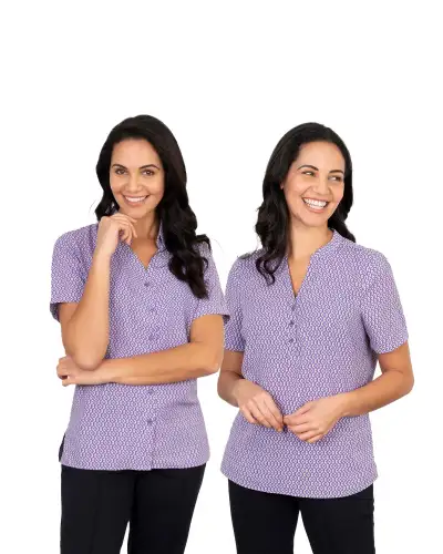 Tops Vortex Designs Beth Berry 3 Button Neck Short Sleeve £28.00