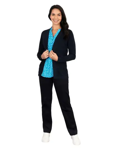 Tops Vortex Designs Bella Blue 3 Button Neck Short Sleeve £28.00