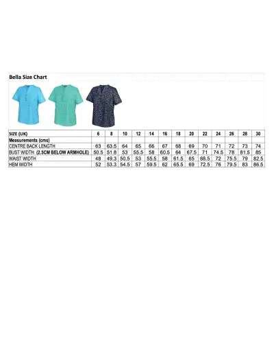Tops Vortex Designs Bella Blue 3 Button Neck Short Sleeve £28.00