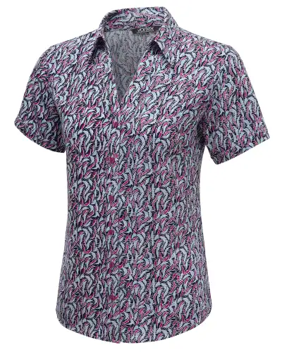 Blouses Vortex Designs Willow Berry Button Down Short Sleeve-VD-9001452405057 £30.00