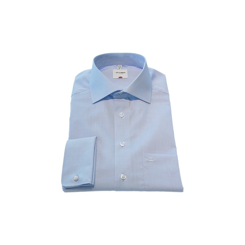 Olymp Shirts Light Blue Chambray double cuffs cut away collar Sleeve Length 25''1/4- 65cm £55.00
