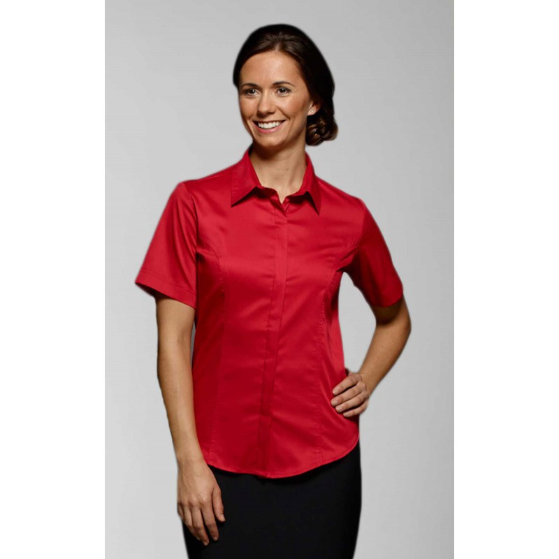 Blouses Vortex Designs Zoe Long Sleeve Red-VD-ZOE3363 £22.00