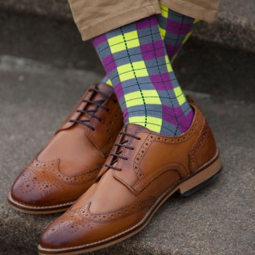 Men PEPER HAROW Checkmate Mens Socks - Neon £15.00