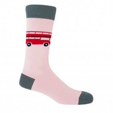 Men PEPER HAROW London Bus Mens Socks - Pink £15.00