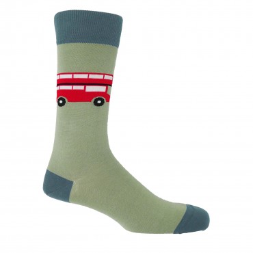 Men PEPER HAROW London Bus Mens Socks - Sage £15.00