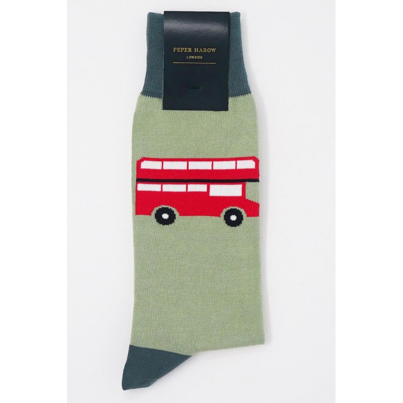 Men PEPER HAROW London Bus Mens Socks - Sage £15.00