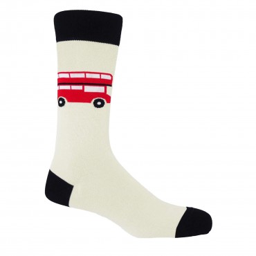 Men PEPER HAROW London Bus Mens Socks - Cream £15.00