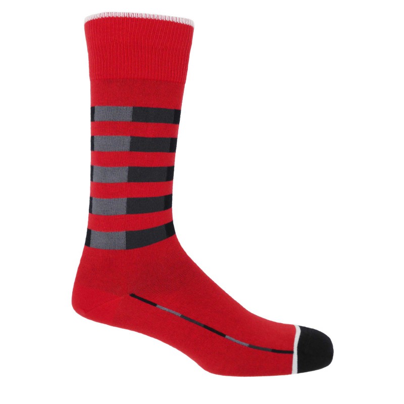 Men PEPER HAROW Quad Stripe Mens Socks - Red £15.00