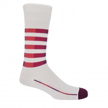 Men PEPER HAROW Quad Stripe Mens Socks - Cream £15.00