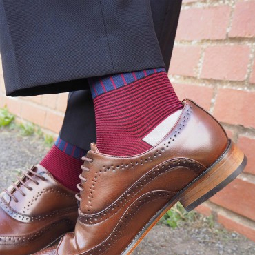Men PEPER HAROW Oxford Stripe Mens Socks - Navy £15.00