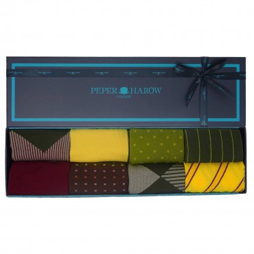Men PEPER HAROW Pin Polka Mens Socks - Olive £15.00