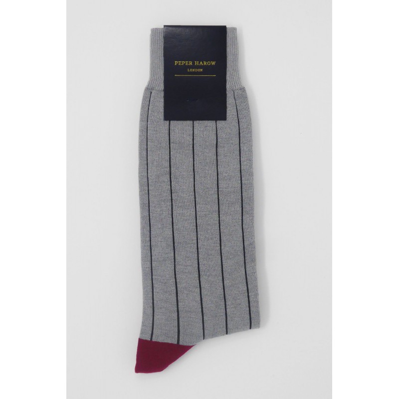 Men PEPER HAROW Pin Stripe Mens Socks - Ash £15.00