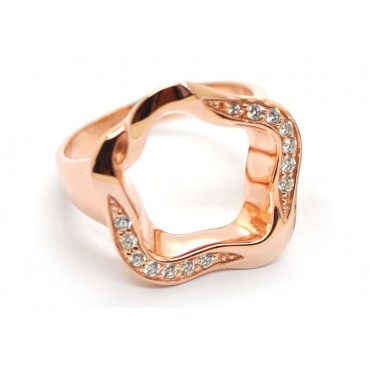 Rings Babette Wasserman Open Flower Ring Crystal Rose Gold £101.00