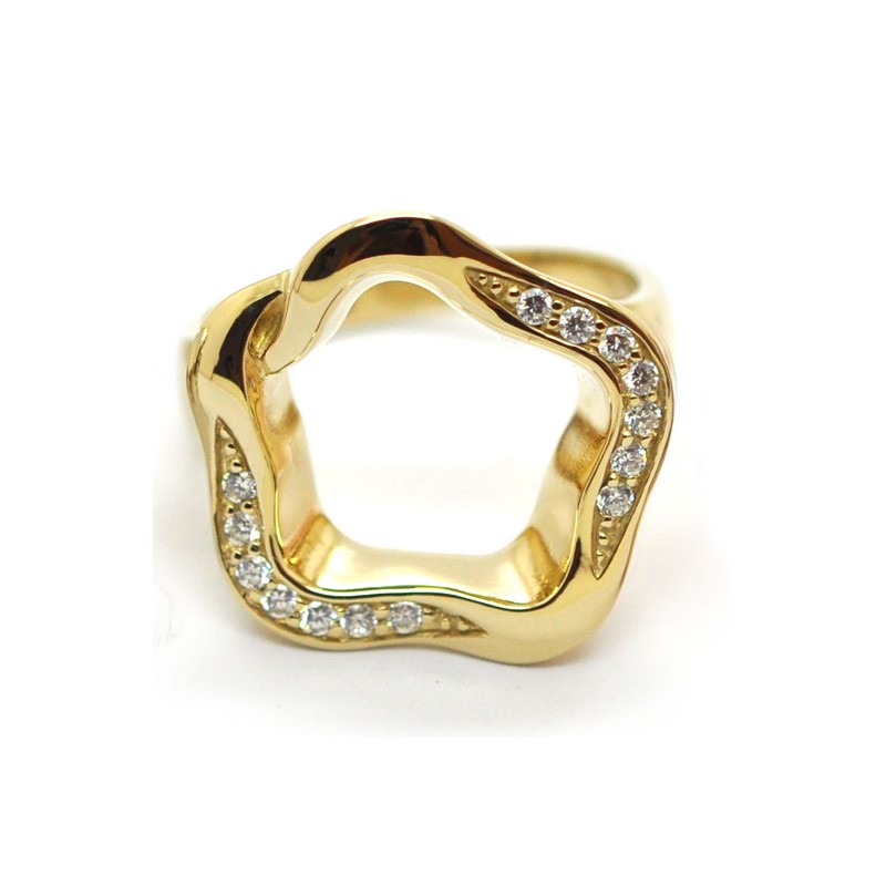 Rings Babette Wasserman Open Flower Ring Crystal Gold £136.00