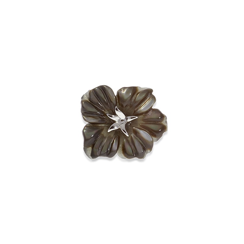 Pins Babette Wasserman Flower Pin Black Mother Of Pearl £57.00