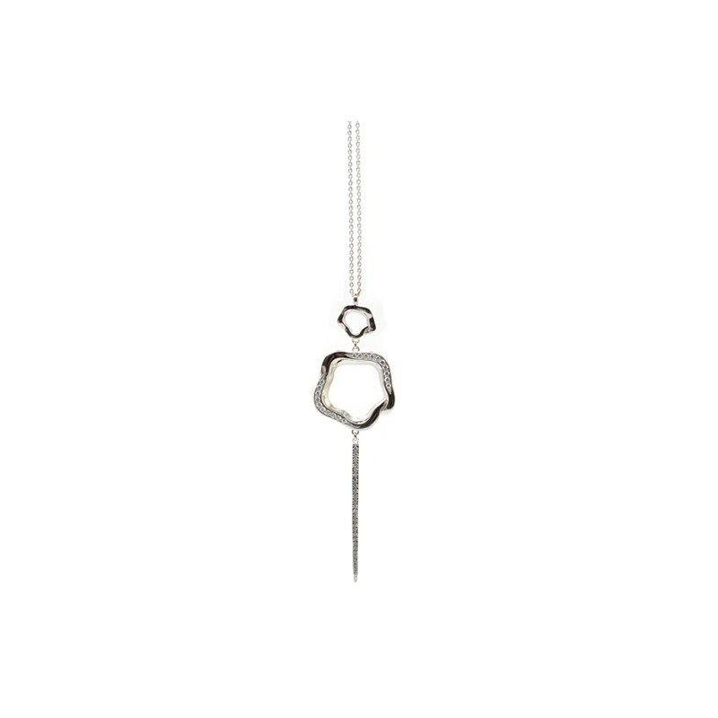 Necklaces Babette Wasserman Open Flower Drop Necklace Crystal Silver £172.00