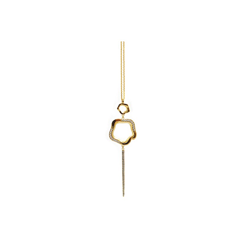 Necklaces Babette Wasserman Open Flower Drop Necklace Crystal Gold £199.00