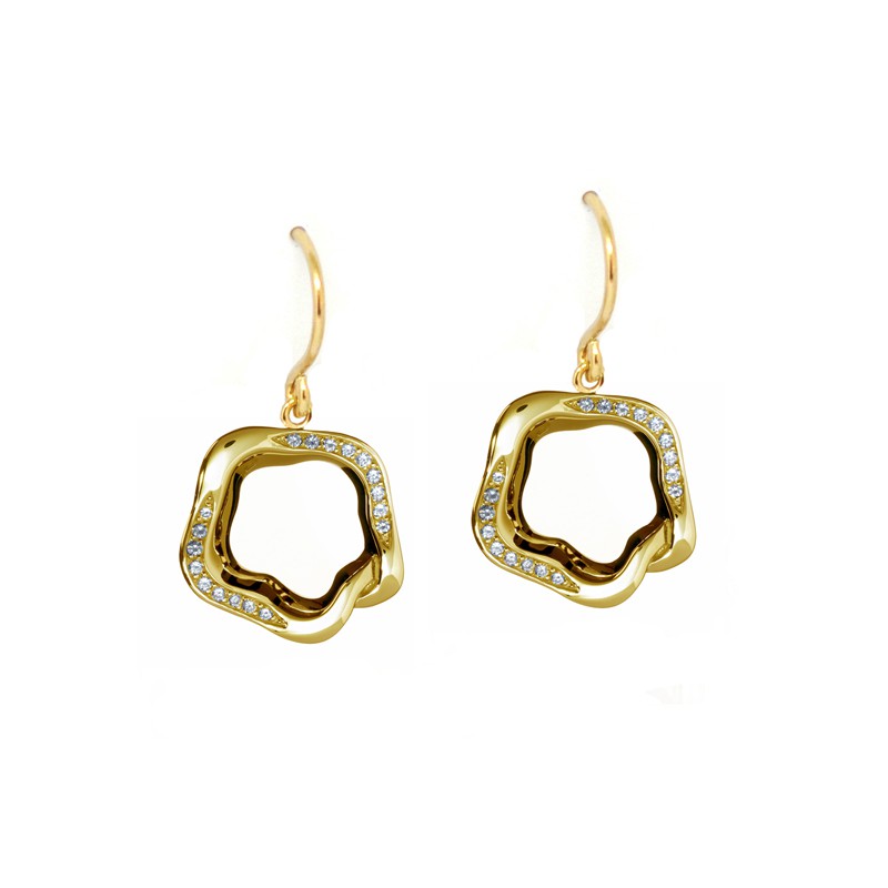 Earrings Babette Wasserman Open Flower Earrings Crystal Gold £73.00