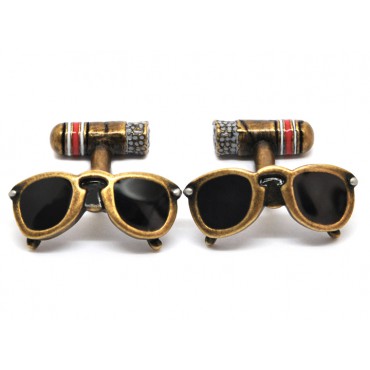 Cufflinks Babette Wasserman Retro Sunglasses & Cigar Cufflinks Brown £57.00