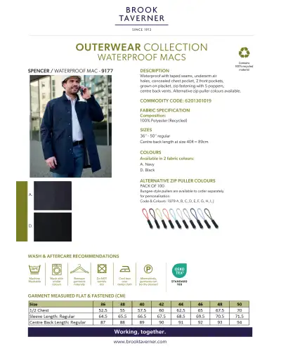 Raincoats Brook Taverner Spencer Waterproof Mac £87.00