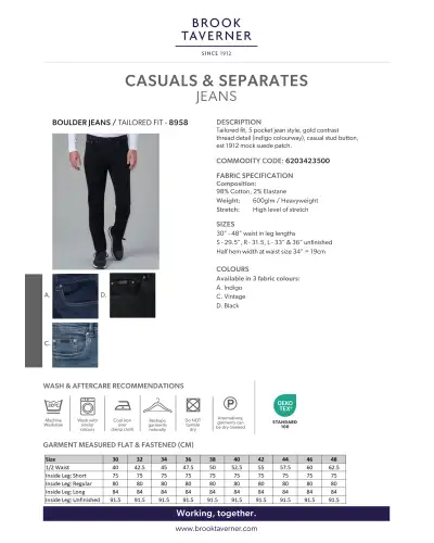 Men's Trousers Brook Taverner Boulder Tailored Fit Jean £42.00