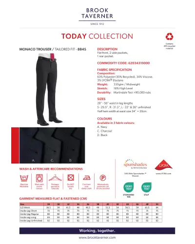 Men's Trousers Brook Taverner Monaco Tailored Fit Trouser £27.00