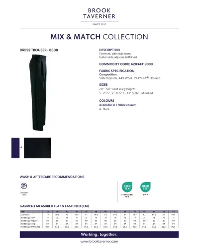 Men's Trousers Brook Taverner Dinner Trouser A - Black £100.00