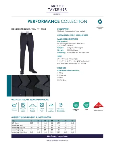 Men's Trousers Brook Taverner Holbeck Slim Fit Trouser £45.00