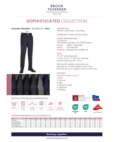 Men's Trousers Brook Taverner Avalino Tailored Fit Trouser £45.00