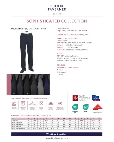 Men's Trousers Brook Taverner Imola Single Pleat Trouser £45.00