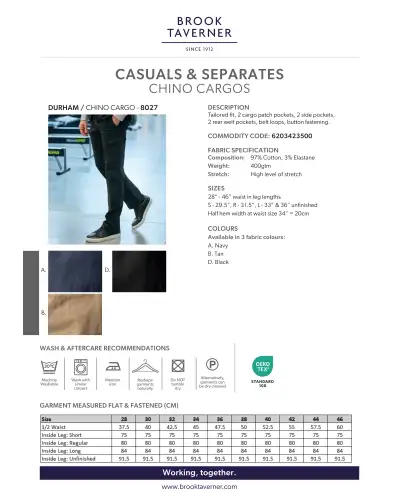 Men's Trousers Brook Taverner Durham Chino Cargo £33.00