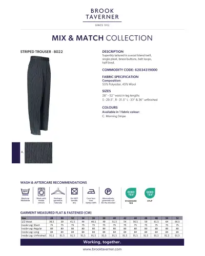 Men's Trousers Brook Taverner Striped Trouser C - Stripe £66.00