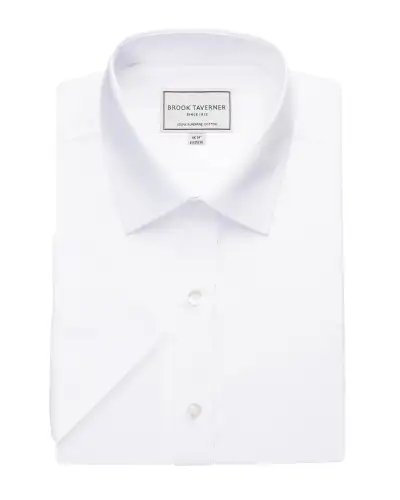 Men's Shirts Brook Taverner Milano S S Slim Fit Non-Iron Shirt A - White £25.00