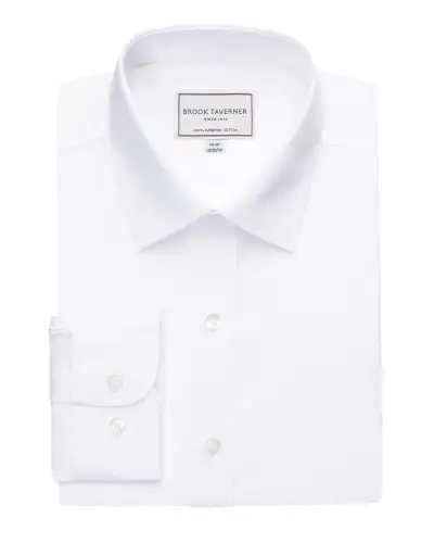 Men's Shirts Brook Taverner Este Slim Fit Non-Iron Shirt A - White £26.00