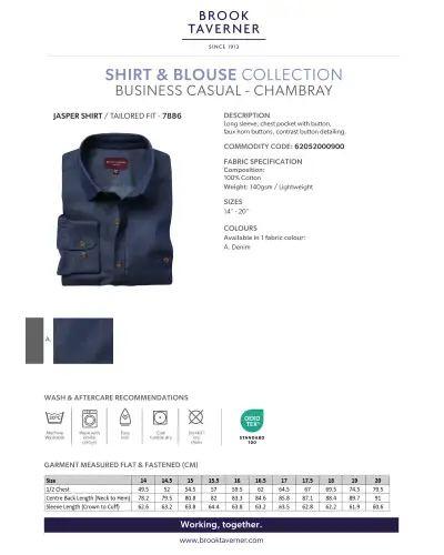 Men's Shirts Brook Taverner Jasper Shirt A - Denim £26.00