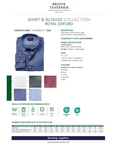 Men's Shirts Brook Taverner Toronto Royal Oxford Shirt £24.00