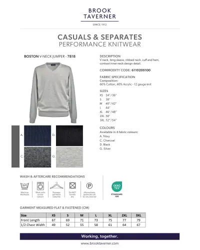 Mens Knitwear Brook Taverner Boston V-Neck Jumper £28.00