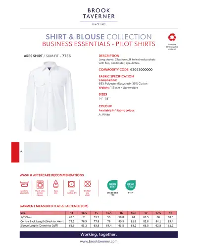 Men's Shirts Brook Taverner Ares Slim Fit L S Pilot Shirt £20.00