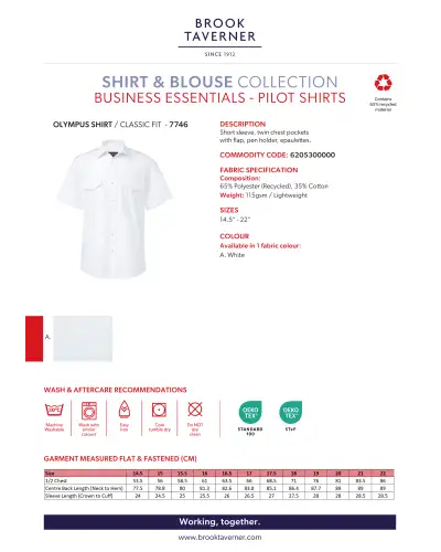 Men's Shirts Brook Taverner Olympus Classic Fit Pilot Shirt £20.00