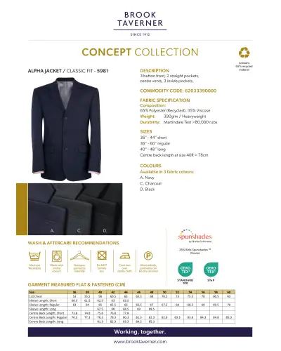 Men's Jackets Brook Taverner Alpha Classic Fit Jacket £120.00