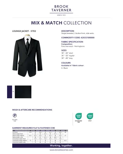 Men's Jackets Brook Taverner Lounge Jacket A - Black h/b £75.00