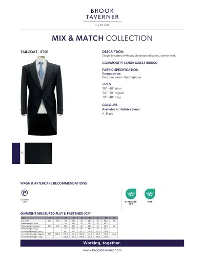 Men's Jackets Brook Taverner Tailcoat A - Black h/b £220.00