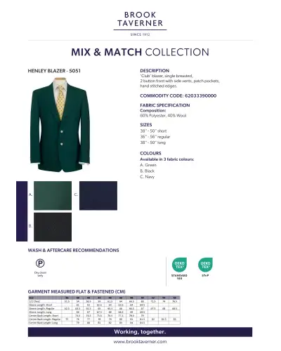 Men's Jackets Brook Taverner Henley Blazer £135.00