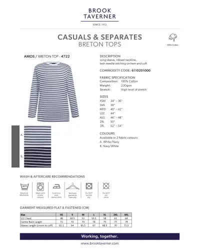 Polo Shirts and Breton Tops Brook Taverner Amos Breton Top £26.00