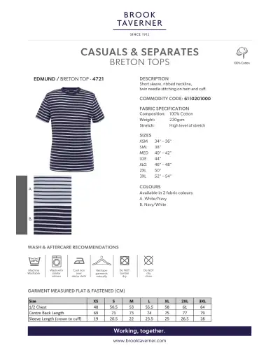 Polo Shirts and Breton Tops Brook Taverner Edmund Breton Top £24.00