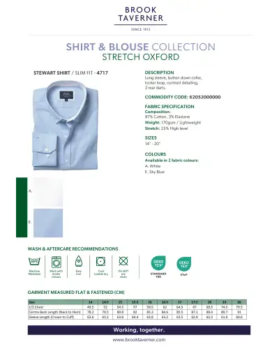 Men's Shirts Brook Taverner Stewart Stretch Oxford Shirt £27.00