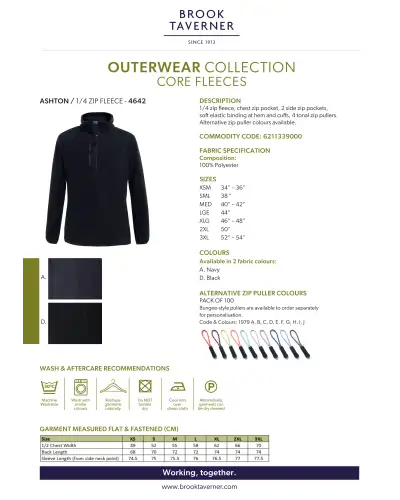 Core Fleeces - NEW Brook Taverner Ashton 1 4 Zip Core Fleece Jacket £34.00