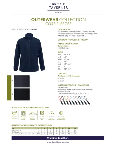 Core Fleeces - NEW Brook Taverner Lee Core Fleece Jacket £34.00