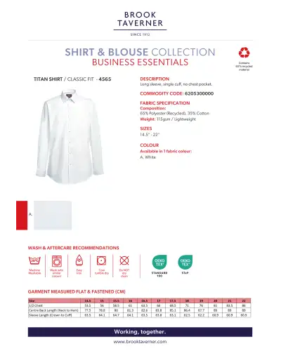 Men's Shirts Brook Taverner Titan Shirt A - White £16.00